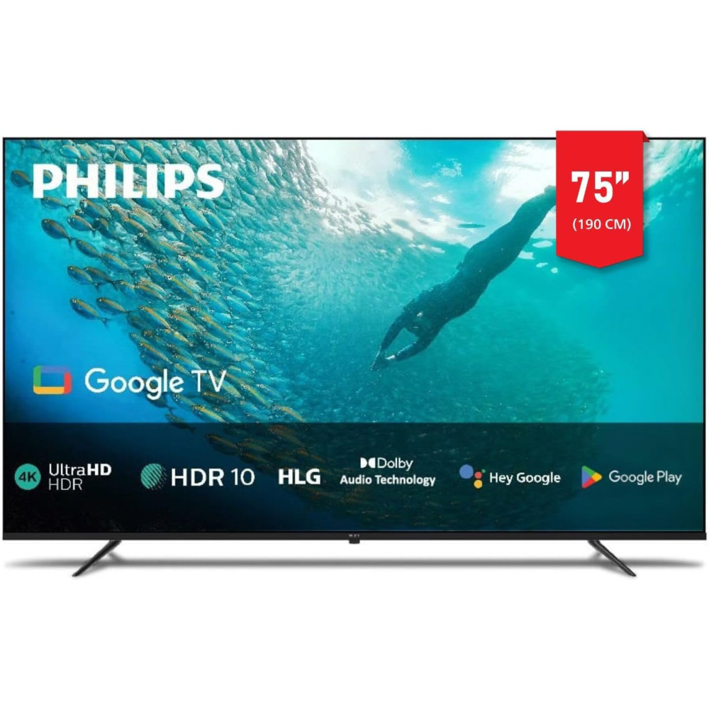 PHILIPS 75 INCH 190 CM 4K UHD GOOGLE TV WITH DOLBY AUDIO and ADVANCED IMAGE PROCESSING