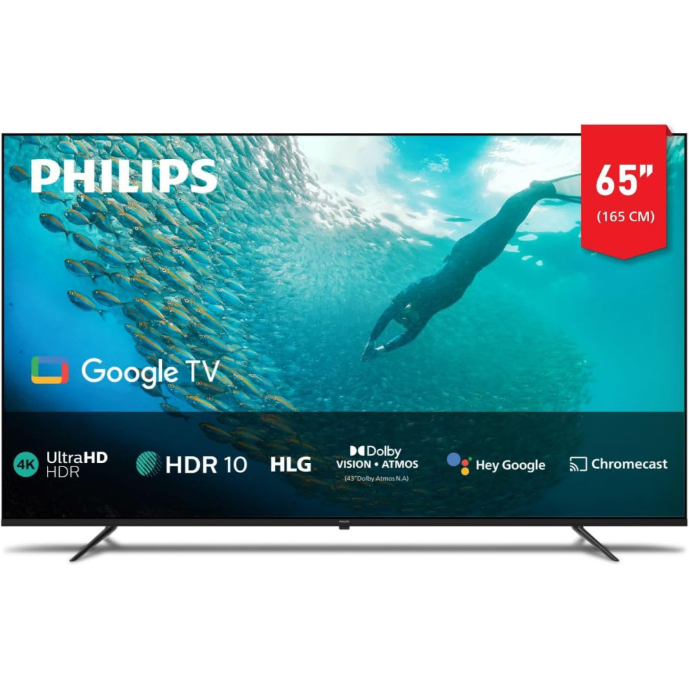 Philips 65inch 4K Smart Google TV 7100 series 65PUT7129/56, Dolby Vision plus HDR 10, Google Voice Assistant, Youtube, Netflix, Shahid