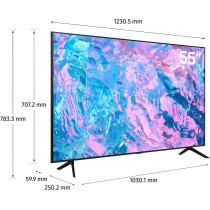 SAMSUNG Smart TV, Crystal UHD 4K, CU7000, 55 Inch, Black, 2023, Crystal Processor 4K, PurColour, Smart Hub, UA55CU7000UXZN