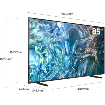 Samsung Smart TV, Big TV, QLED, Q60D, 85 Inch, 2024, 100% Colour Volume with Quantum Dot, 4K Upscaling, Samsung TV Plus, AirSlim Design, Black, QA85Q60DAUXZN