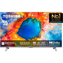 Toshiba 55 inch Native 60Hz VRR QLED Smart TV C450M -Quantom Dot Colour, AI 4K Upscaling, Anti-tip Clip, REGZA Power Audio, Game Mode, Sports Mode, Ultimate Motion, Dolby Vision Atmos