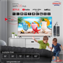 Generaltec 85 Inch Smart 4K Ultra HD LED TV with WebOS, 2 Remote controls, Magic Remote, Cinema Screen Design 4K Ultra HDR, Dolby Audio, Smart Voice Control, Apps YouTube, Netflix, Shahid