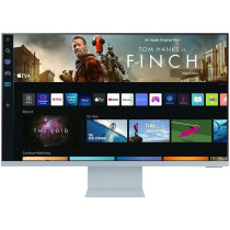 SAMSUNG M8 Series 32-Inch 4K UHD Smart Monitor and Streaming TV with Slim-fit Webcam for PC-Less Experience, Netflix, HBO, Prime VOD and More, Apple Airplay, WIFI, BT, Built-in Speakers, 2022, Blue