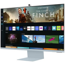 SAMSUNG M8 Series 32-Inch 4K UHD Smart Monitor and Streaming TV with Slim-fit Webcam for PC-Less Experience, Netflix, HBO, Prime VOD and More, Apple Airplay, WIFI, BT, Built-in Speakers, 2022, Blue