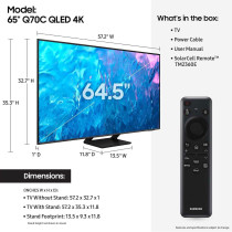 Samsung Smart TV, QLED, 65 Inch Titan Gray, Quantum Processor 4K, Motion Enhancement, HDR10+, QA65Q70C