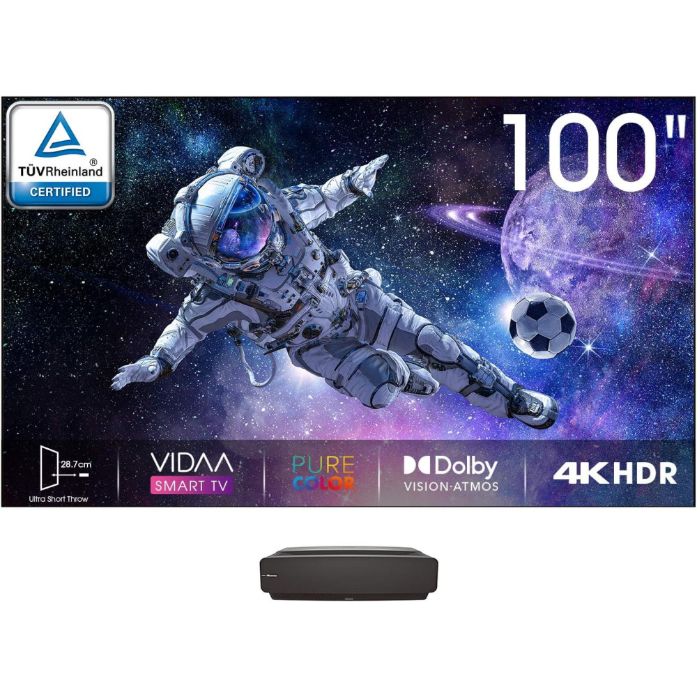 Hisense 100 inch 100L5 UHD SMART LASER TV, Black