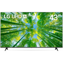 LG 43 Inch TV Cinema Screen Design 4K Active HDR WebOS Smart AI ThinQ, 43UQ80006LD-AMAE