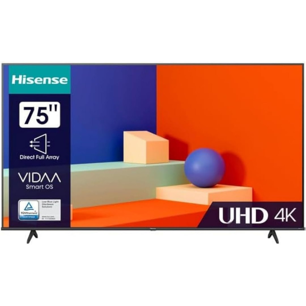 Hisense 75 Inch UHD 4K A6N-Dolby Vision Smart TV, Black