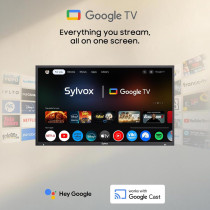 SYLVOX 55 inch Smart TV Compatible with Google TV, 4K LED 2000 Nit Brightness Partially Sunlight Readable Outdoor TV with Voice Remote, Screencast, IP55 Waterproof TV for Home Terrace Garden