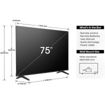 Hisense 75 Inch UHD 4K A6N-Dolby Vision Smart TV, Black