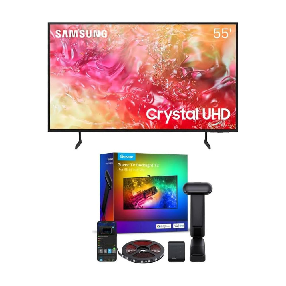 Samsung 55-Inch Crystal UHD Smart TV With LED Ambient Lighting, Black