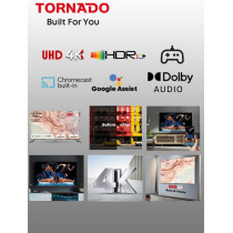 Tornado 65 Inch 4K ULTRA HD Smart TV, Black
