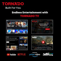 Tornado 65 Inch 4K ULTRA HD Smart TV, Black