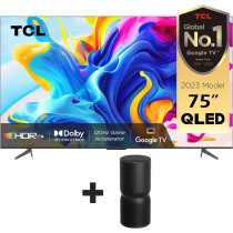 TCL 75 Inch 4K QLED Smart TV, Black