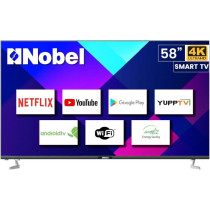 Nobel 58 Inch 4K UHD LED Flat Smart TV, Black/Silver