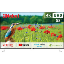 Nobel 58 Inch 4K UHD LED Flat Smart TV, Black/Silver