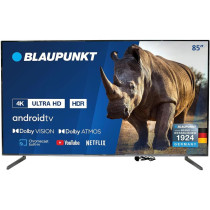 Blaupunkt 85 Inch TV 4K-UHD Smart TV Android TV Dolby Vision Dolby Atmos Bluetooth -85UB6210D, 189.9 x 45.1 x 117.16 Cm, Black