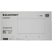 Blaupunkt 85 Inch TV 4K-UHD Smart TV Android TV Dolby Vision Dolby Atmos Bluetooth -85UB6210D, 189.9 x 45.1 x 117.16 Cm, Black