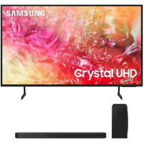 Samsung 75 Inch Big Tv, Crystal Uhd, Du7000, Purcolor, 4K Upscaling, Q-Symphony UA75DU7000UXZN, Bundle With Samsung 5.1.2Ch Soundbar, Dolby Atmos, Hw-Q800D Black
