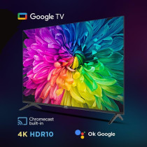 Elista 50 Inch LED Smart Google TV 4K UHD HDR10 - GTV-50UHDELD With Chromecast Built-In, Dolby Audio, Bezel-Less Design, Google Assistance, Hands-Free Voice Control