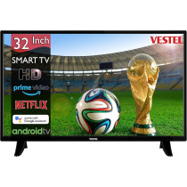 Vestel 32 Inch HD Smart Android TV with, YouTube, Netflix, Chromecast Built In, Google Assistant, Bluetooth And WiFi HDMI, USB Black Colour Model -32550LED