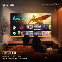 Gratus WebOS Powered 4K Edgeless UHD LED Smart TV With ThinQ AI, Quad Core Processor, Dolby Audio, 55 Inch