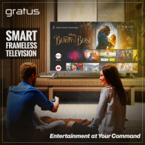 Gratus 32Inch Edgeless HD Ready LED Smart TV, DVB T2/S2 Built-In receiver, Android 12, 2 USB, 2 HDMI, High Resolution, Superior Sound, Model- LT32A23H