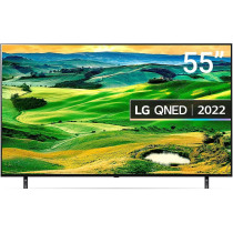 LG QNED TV 55 Inch QNED80 Series, Cinema Screen Design 4K Active HDR webOS22 With ThinQ AI, Black