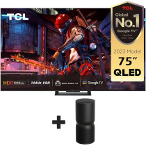 TCL 75 Inch 4K Ultra HD QLED Smart TV, 75C745 (2023 Model) + Free Breeva A5 Air Purifier, Black