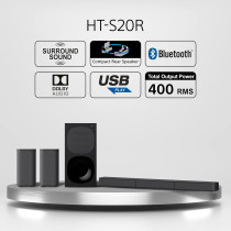 Sony 75 inch 4K UHD TV X90L Series: BRAVIA XR, Full Array LED Smart TV, XR-75X90L- Bundle with Sony HT-S20R Real 5.1ch Soundbar, Compact Rear Speakers, 400W