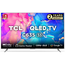 TCL 138.7 cm (55 inches) 4K Ultra HD Smart QLED Google TV 55C635 (Black)
