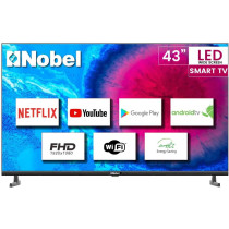 Nobel Led - Flat Frame Less Black 43 Inches Fhd Smart Android DVB-T2, NTV43FHD