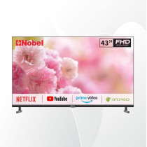 Nobel Led - Flat Frame Less Black 43 Inches Fhd Smart Android DVB-T2, NTV43FHD