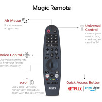 SPJ 55 Inch 4K Ultra HD LED Smart WebOS TV, Dolby Audio, Magic Remote, Apple AirPlay, WIFI/HDMI/USB Ports, WebOS Smart TV, Apps - YouTube/Netflix/Prime Black, 4KS55BLX