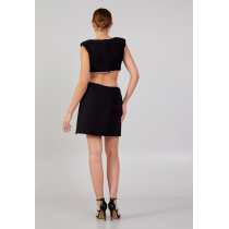 Sleeveless Mini Crepe Column Regular Evening Dress