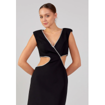 Sleeveless Mini Crepe Column Regular Evening Dress