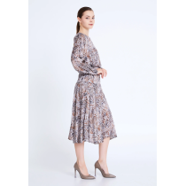 Long Sleeve Midi Satin Column Regular Casual Dress