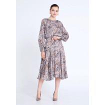 Long Sleeve Midi Satin Column Regular Casual Dress