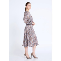 Long Sleeve Midi Satin Column Regular Casual Dress