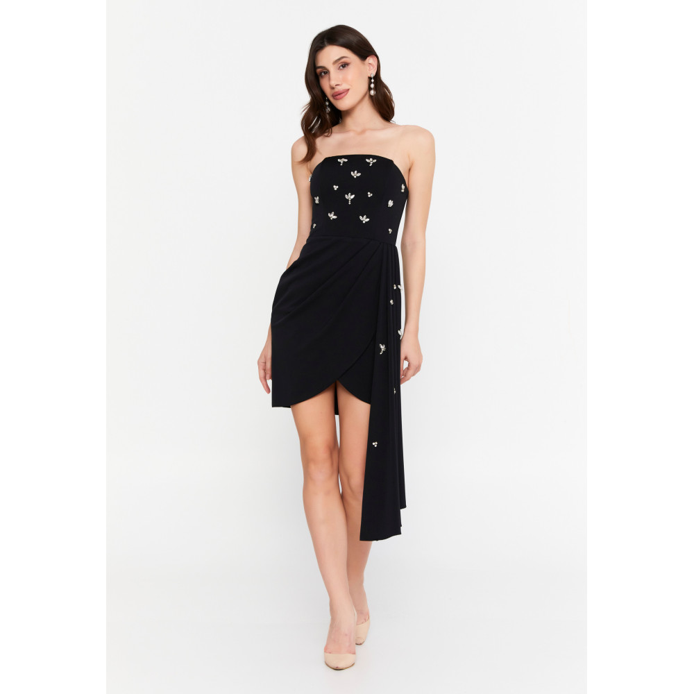 Strapless Mini Polyester Column Regular Cocktail Dress
