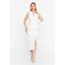 Sleeveless Midi Polyester Column Regular Casual Dress
