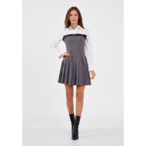 Long Sleeve Mini Polyester Column Regular Casual Dress