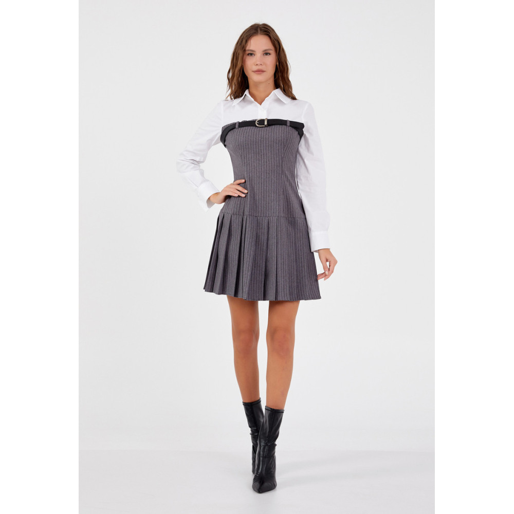 Long Sleeve Mini Polyester Column Regular Casual Dress