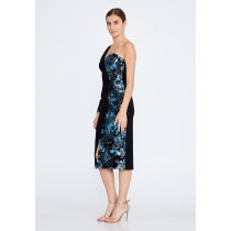 One Shoulder Midi Crepe Column Regular Cocktail Dress