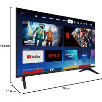 STAR TRACK LED Smart TV, HD, 32 Inch Smart TV, Android 14.0,A+ Screen, WiFi, MIRACAST, Netflix, YouTube, Prime Video, HDMI, USB