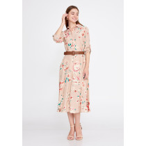 Mid-Length Midi Crepe Column Regular Casual Dress