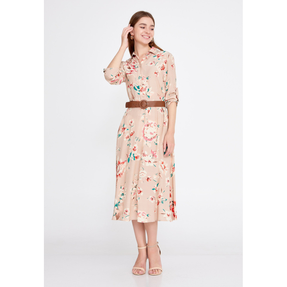 Mid-Length Midi Crepe Column Regular Casual Dress