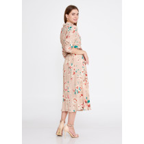 Mid-Length Midi Crepe Column Regular Casual Dress