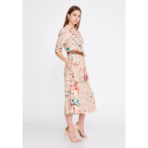 Mid-Length Midi Crepe Column Regular Casual Dress