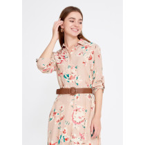 Mid-Length Midi Crepe Column Regular Casual Dress